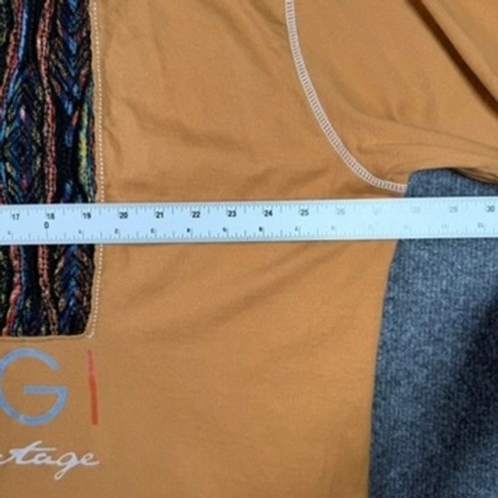 Coogi Heritage Vintage T Shirt Mens XXXL Mustard Yellow Knit Graphic SS Tee - Picture 9 of 12